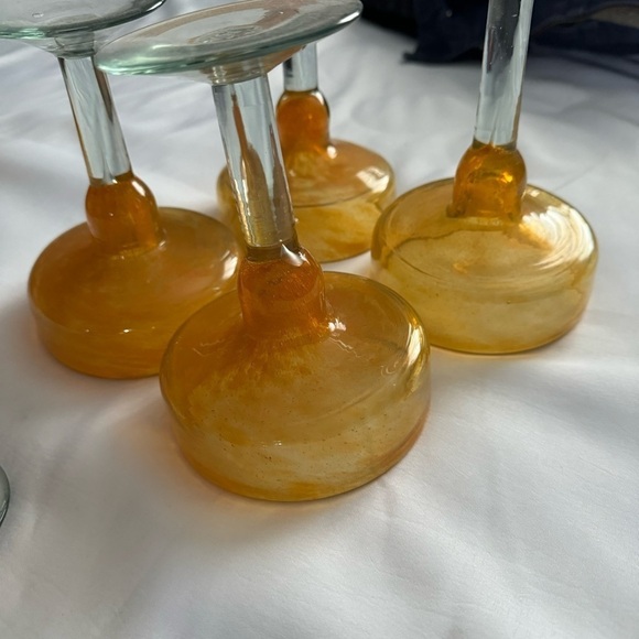 Margarita Hand Blown Mexican Glass Summer Glasses - Picture 3 of 6